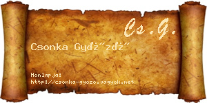 Csonka Győző névjegykártya